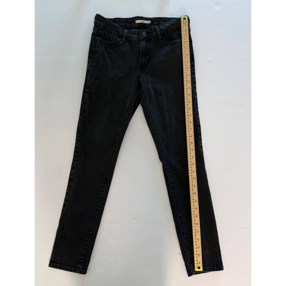 Levis 711 Skinny Jeans Womens 29 Washed Black Mid Rise Stretch Denim Denim Pants - Picture 13 of 16